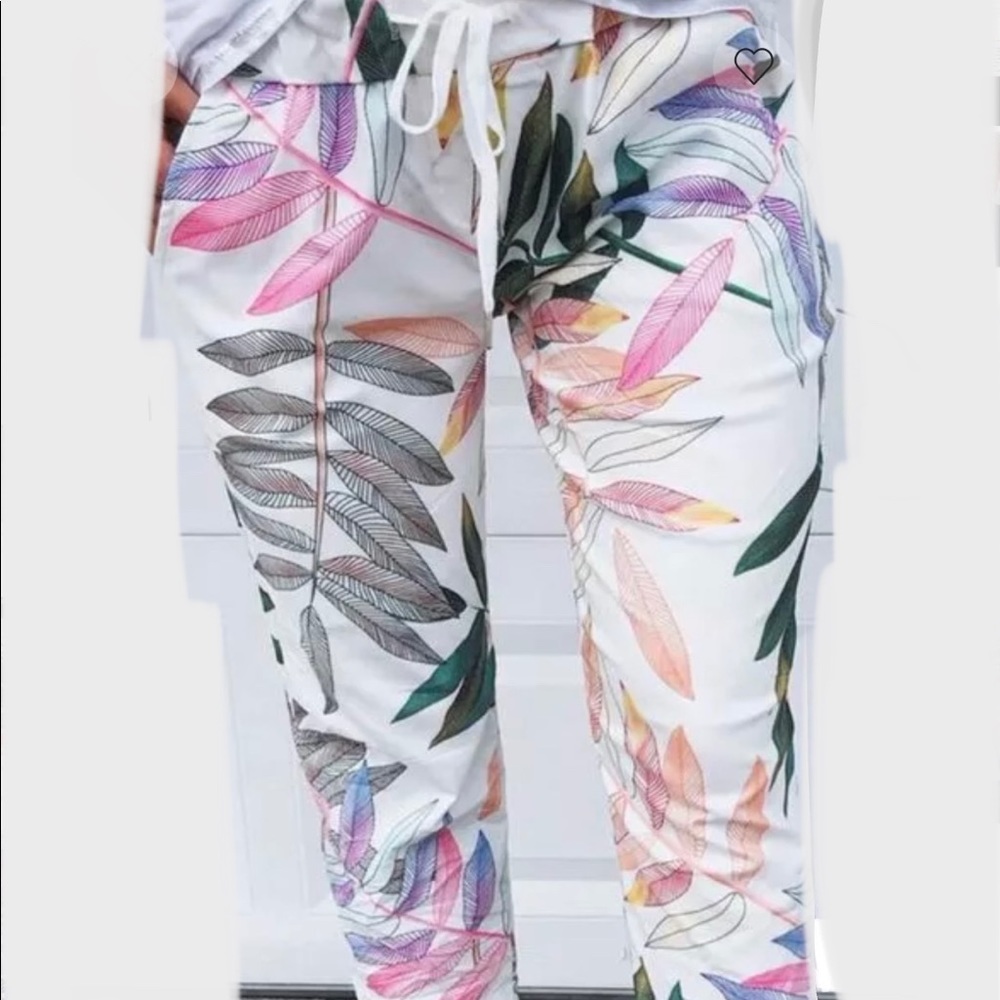 Floral Satin Joggers 🌷🌿🌱💐🌾🌼